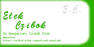elek czibok business card